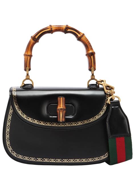 gucci leather bamboo night shoulder bag|Gucci small shoulder bag black.